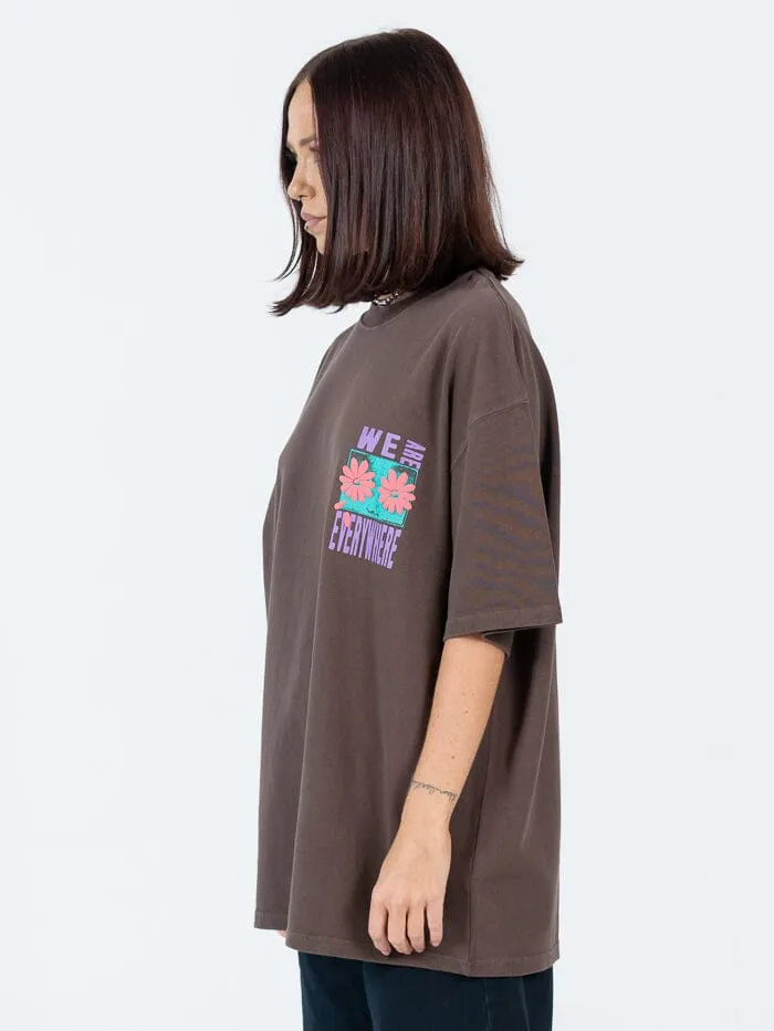 Everywhere Oversize Heavyweight Tee - Choc Brown Overdye sold by Thrills product image thumbnail 3