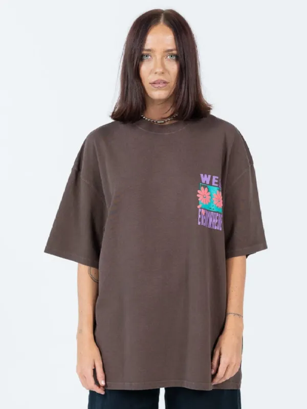 Everywhere Oversize Heavyweight Tee - Choc Brown Overdye sold by Thrills