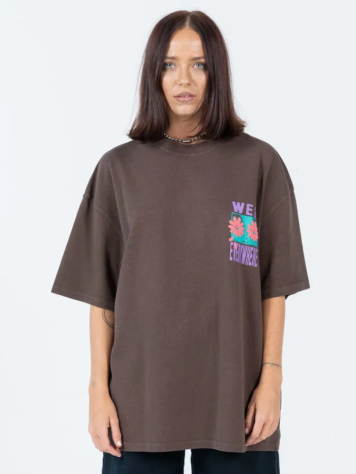 Everywhere Oversize Heavyweight Tee - Choc Brown Overdye sold by Thrills
