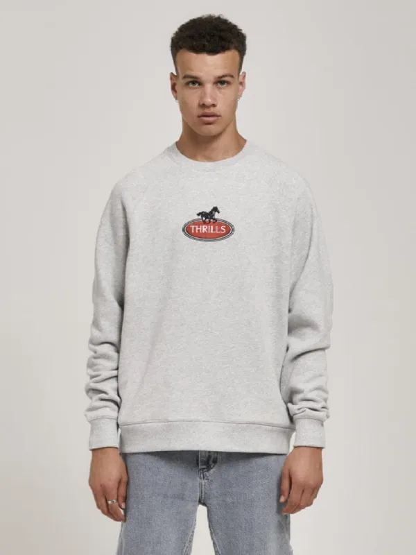 Chariot Oval Oversize Raglan Crew - Snow Marle sold by Thrills