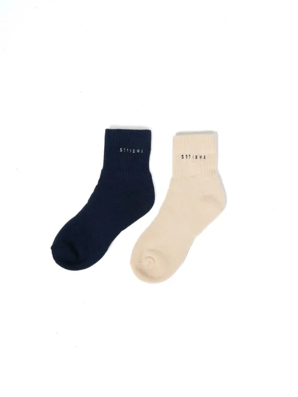 Minimal Thrills 2 Pack Sock - Oatmeal-Station Navy sold by Thrills