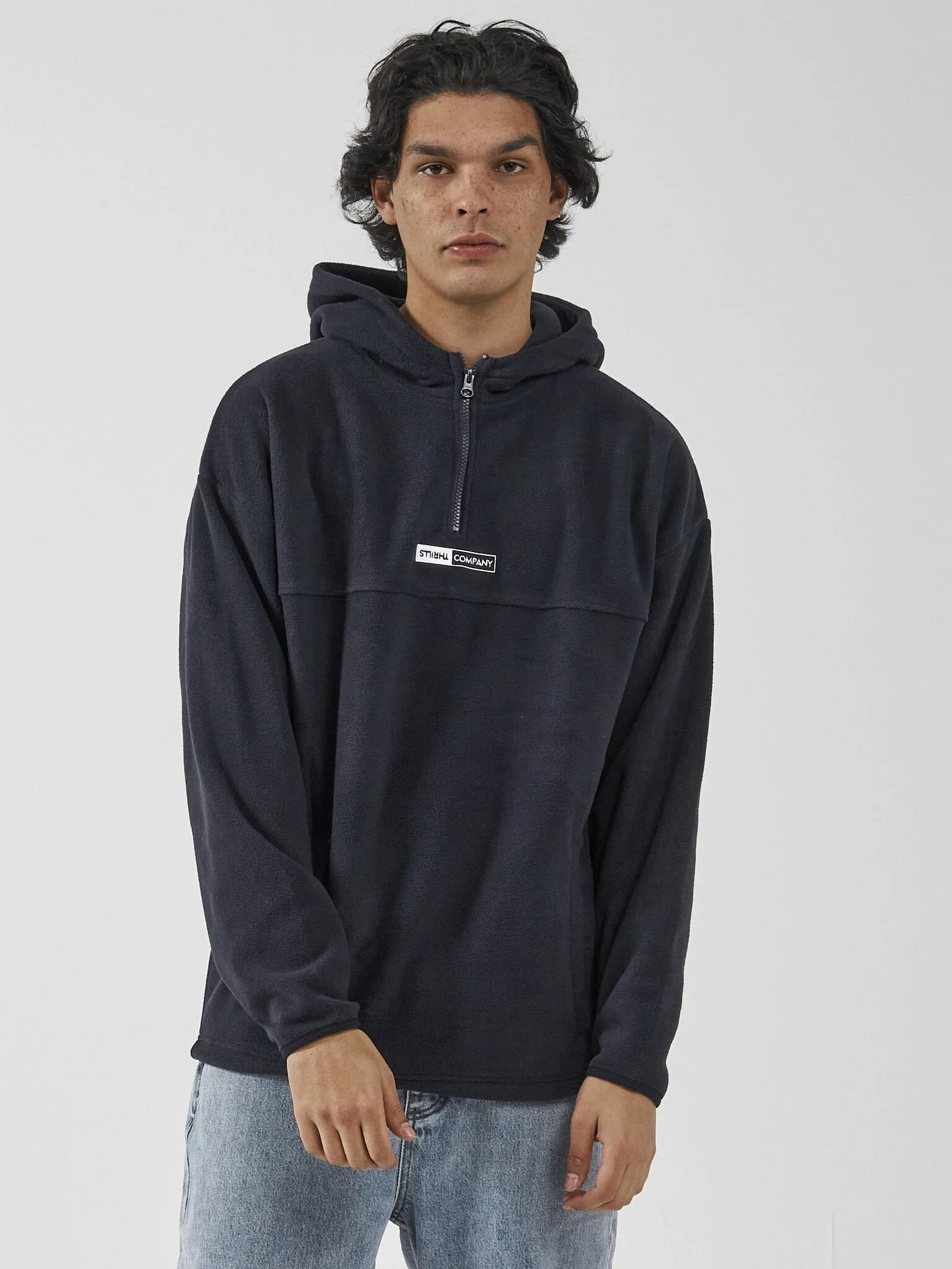 Positive No Negative Polar Fleece Slouch Hood - Dark Navy sold by Thrills