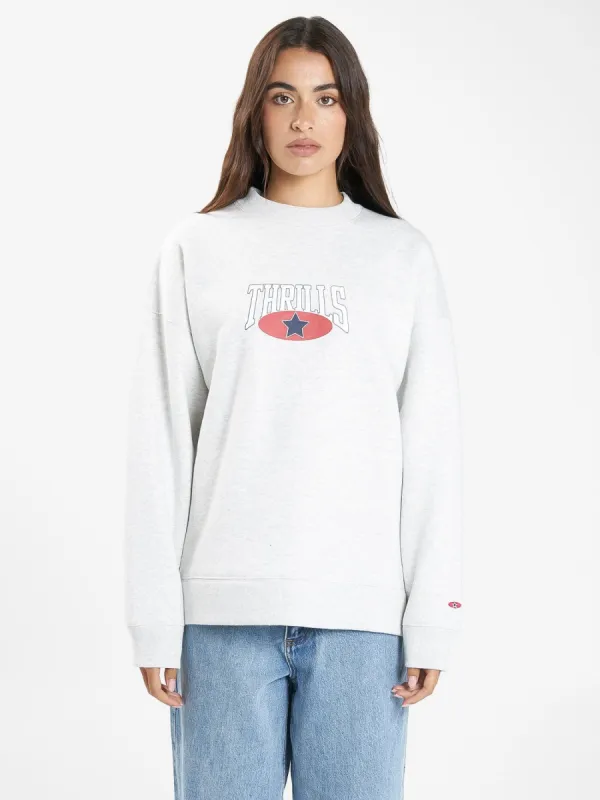 Full Ride Cocoon Panel Crew - White Marle made by Thrills