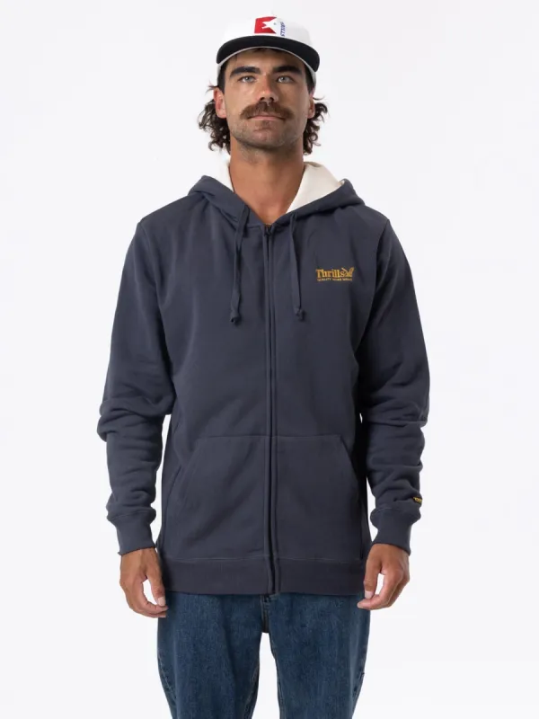 Thrills Union Zip Hood - Dark Charcoal made by Thrills
