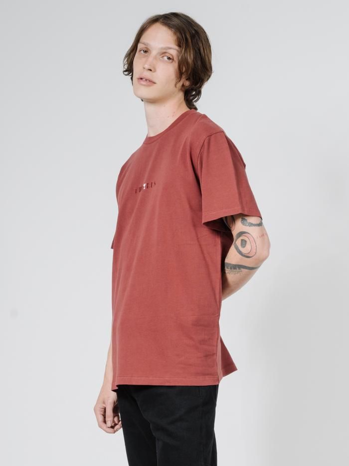 Tonal Palmed Thrills Merch Fit Tee - Burnt Red sold by Thrills product image thumbnail 3