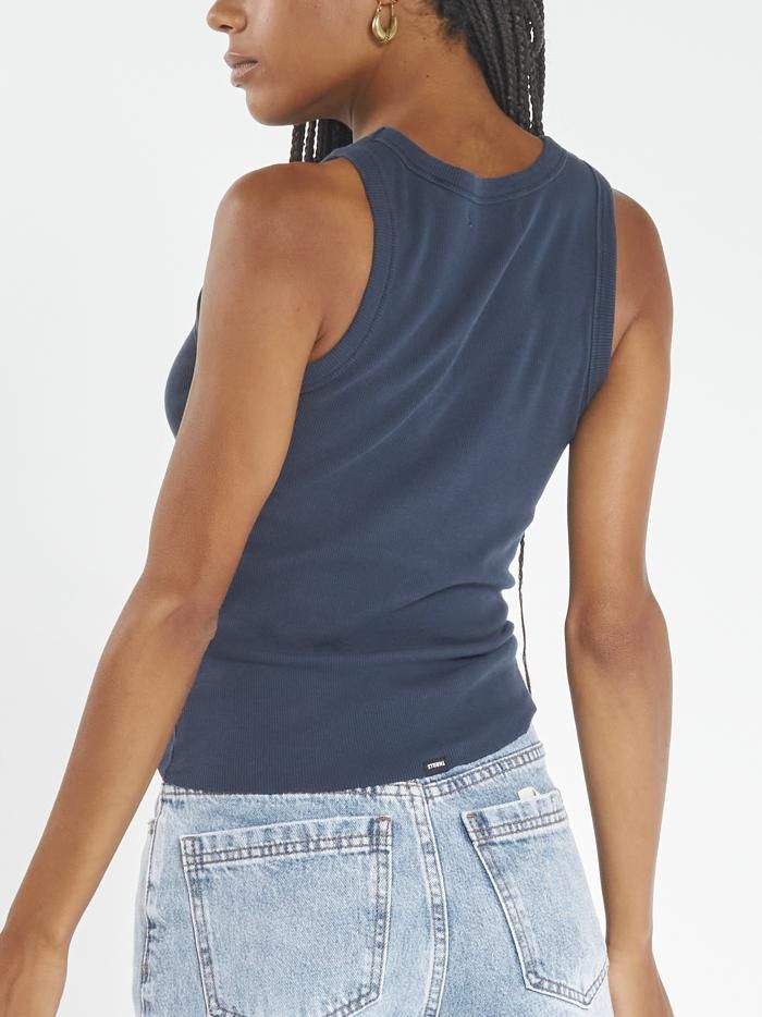 Minimal Thrills Racer Front Tank - Ink Navy sold by Thrills product image thumbnail 5