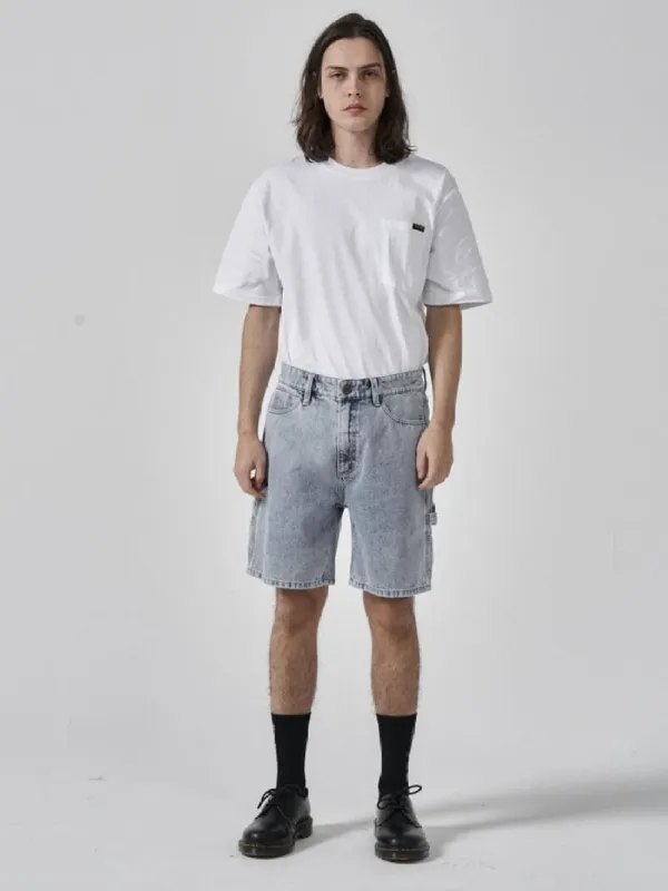 Hard Yakka x Thrills Carpenter Short - Faded Rinse Indigo made by Thrills