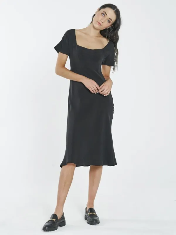 Kira Bias Dress - Antique Black sold by Thrills