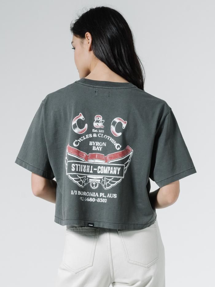 C&C Wings Merch Fit Crop Tee - Vintage Black sold by Thrills product image thumbnail 2
