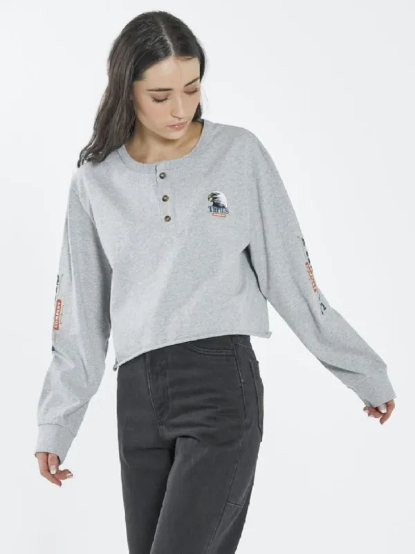 Roadhouse Henley LS Merch Tee - Vintage Marle made by Thrills