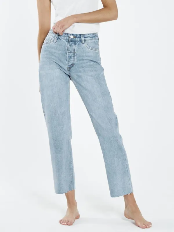 Paige Mid Rise Jean - Dust Blue sold by Thrills