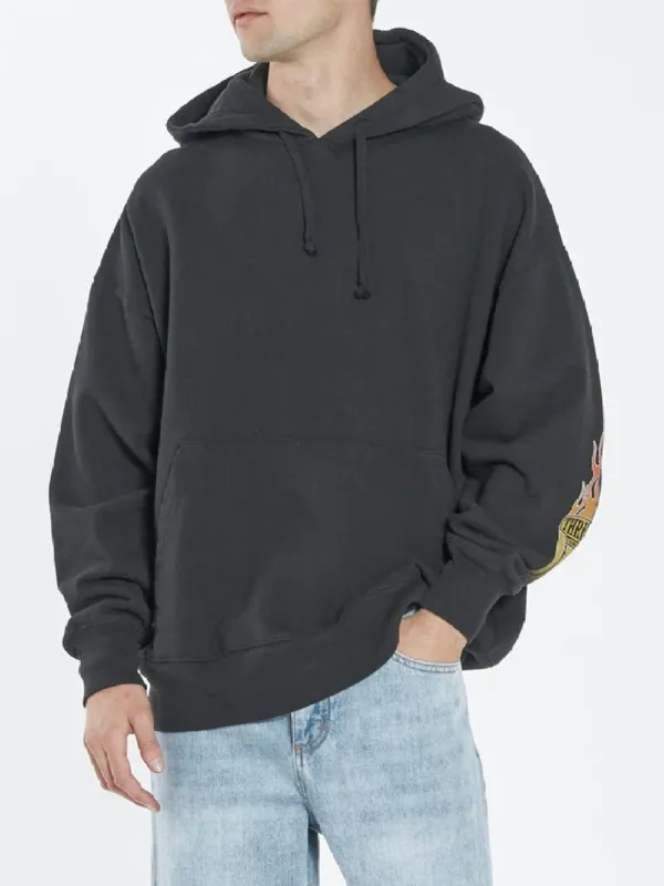 Flaming Dart Slouch Pull On Hood - Black sold by Thrills