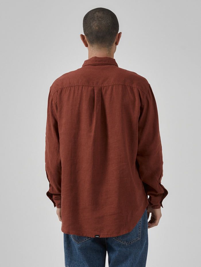 Hemp Minimal Thrills Oversize Long Sleeve Shirt - Burnt Henna sold by Thrills product image thumbnail 2