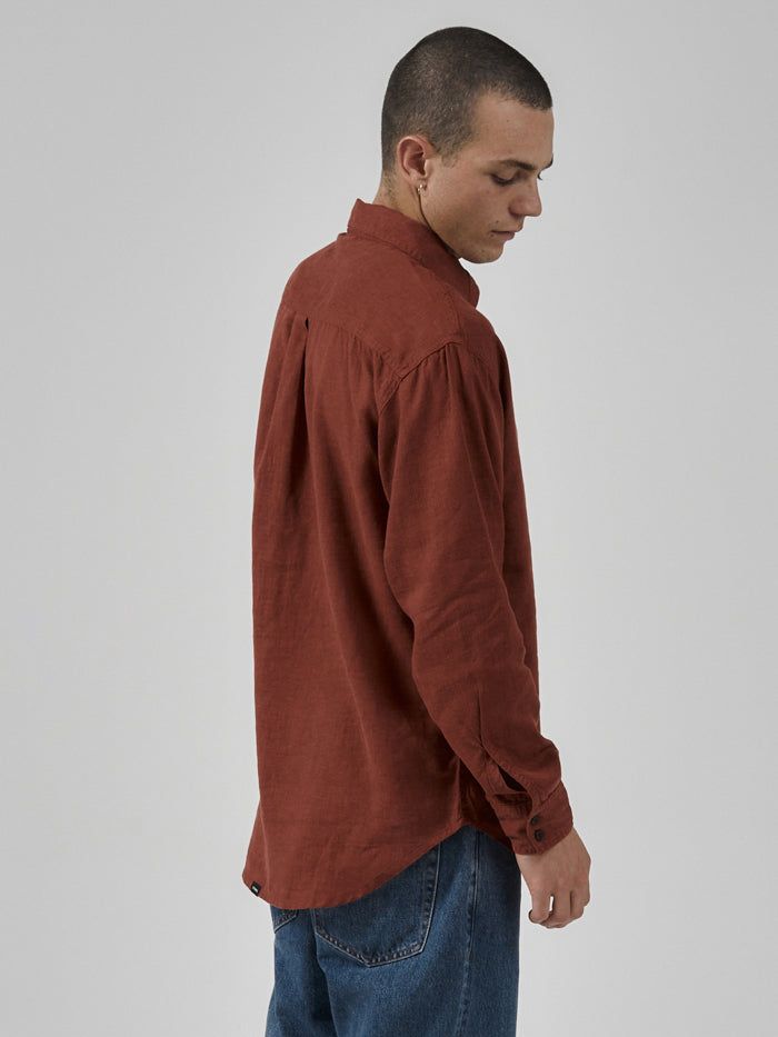 Hemp Minimal Thrills Oversize Long Sleeve Shirt - Burnt Henna sold by Thrills product image thumbnail 5