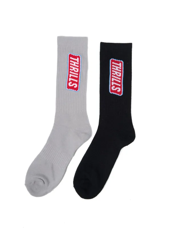 Slappy 2 Pack Sock - Black-Grey Marle sold by Thrills