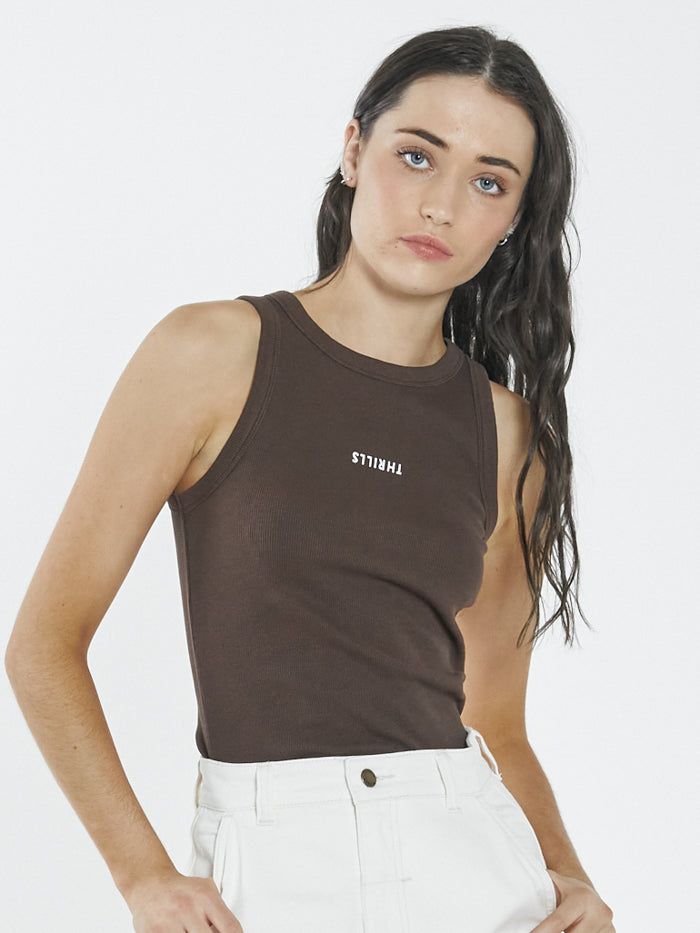 Minimal Thrills Racer Front Tank - Postal Brown sold by Thrills product image thumbnail 4