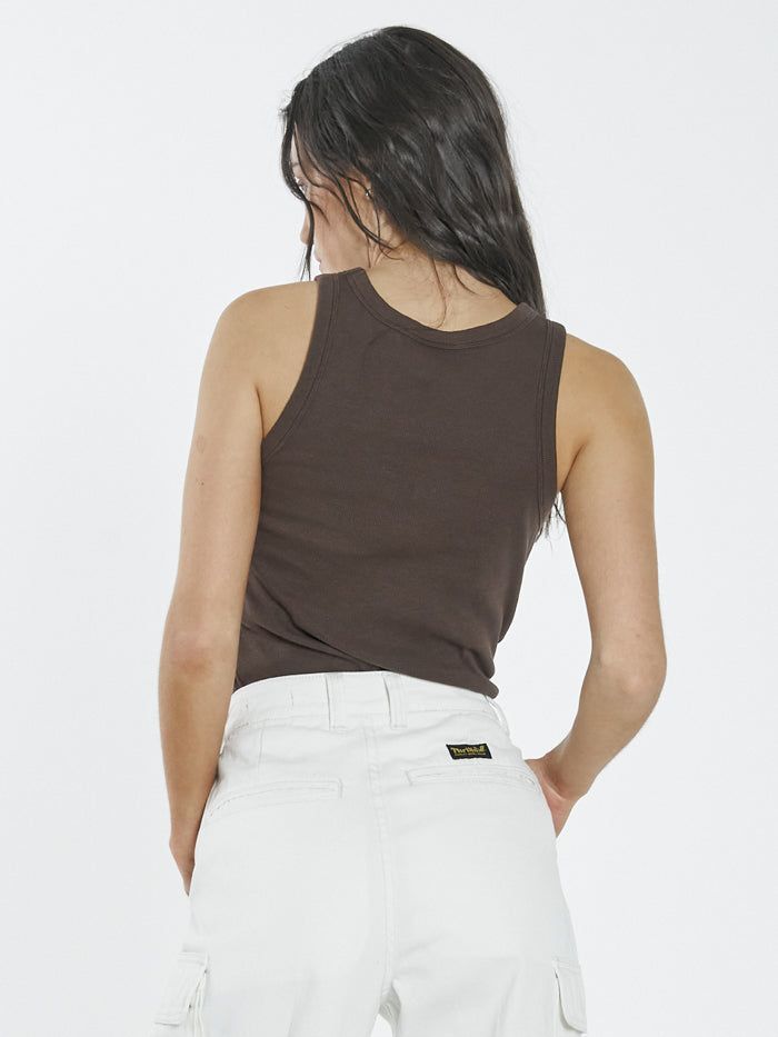 Minimal Thrills Racer Front Tank - Postal Brown sold by Thrills product image thumbnail 2