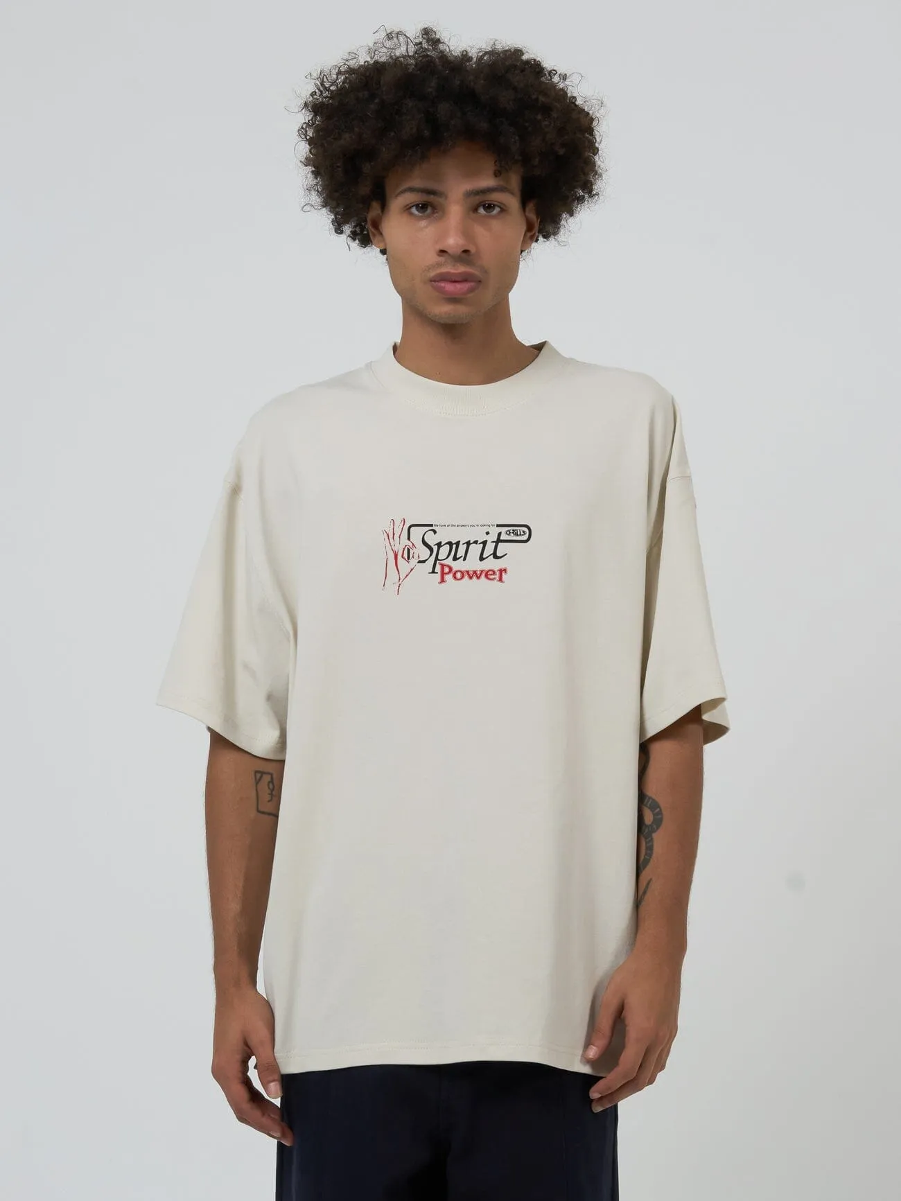 Spirit Portal Box Fit Oversize Tee - Heritage White sold by Thrills