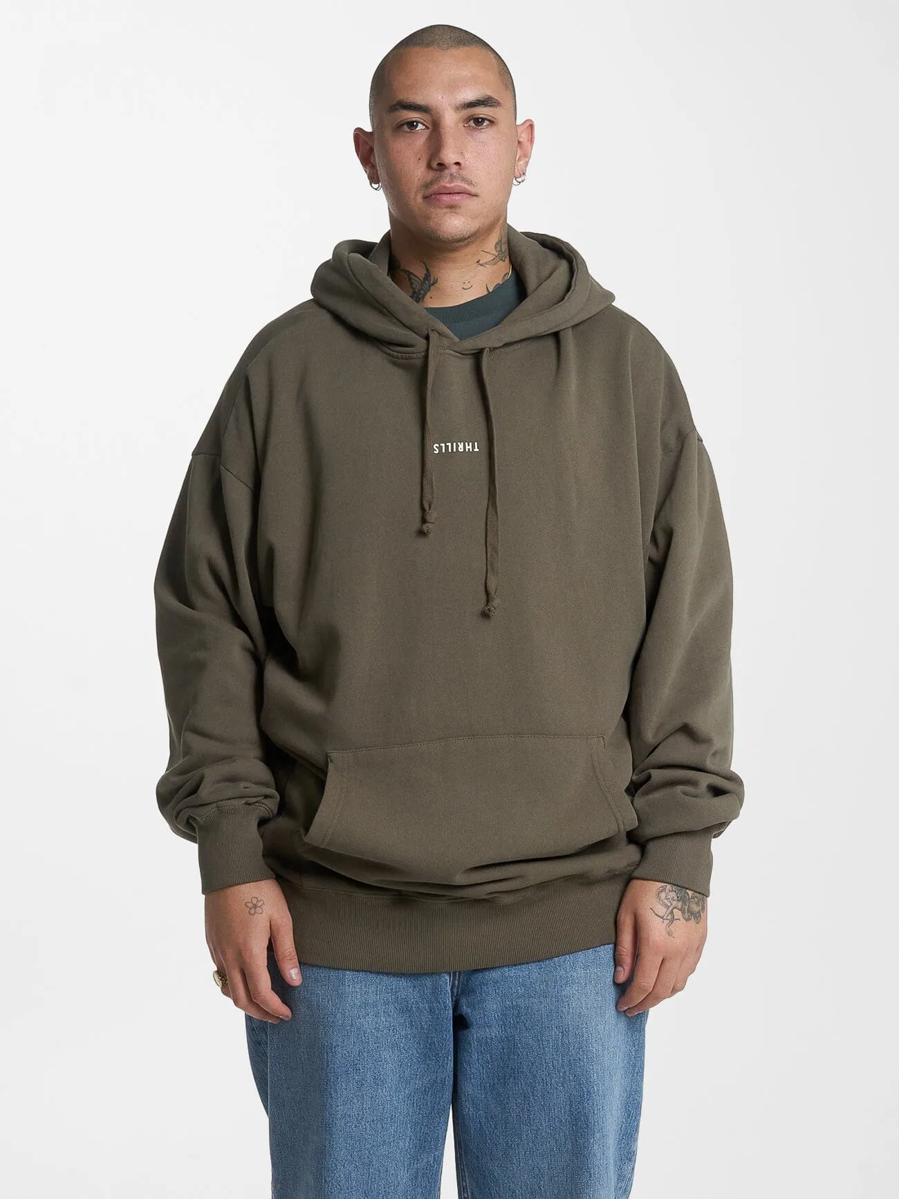 Minimal Thrills Slouch Pull On Hood - Tarmac sold by Thrills
