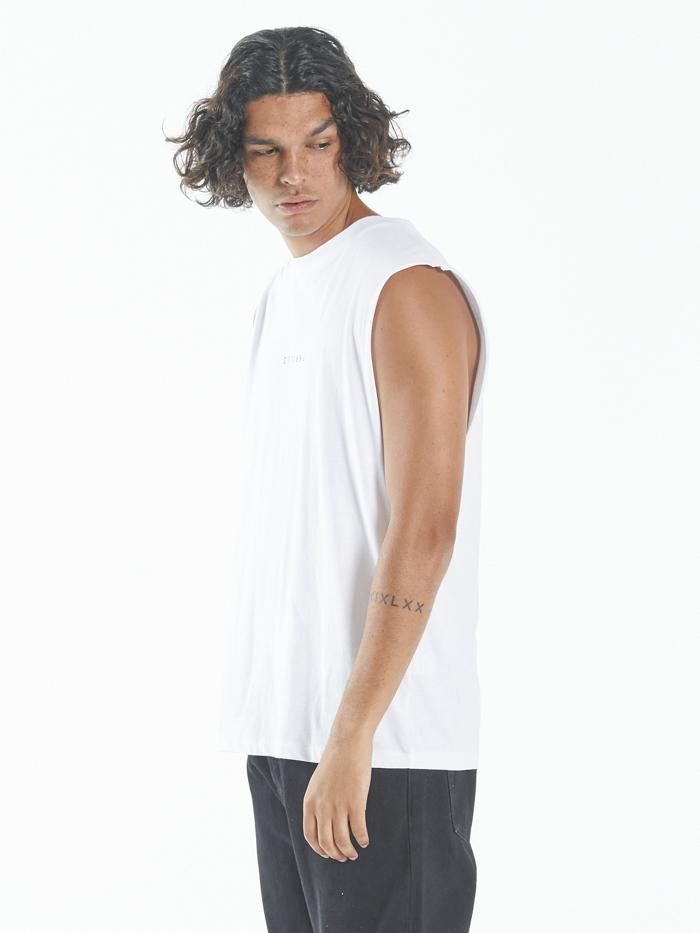 Minimal Thrills Merch Fit Muscle Tee - White sold by Thrills product image thumbnail 3