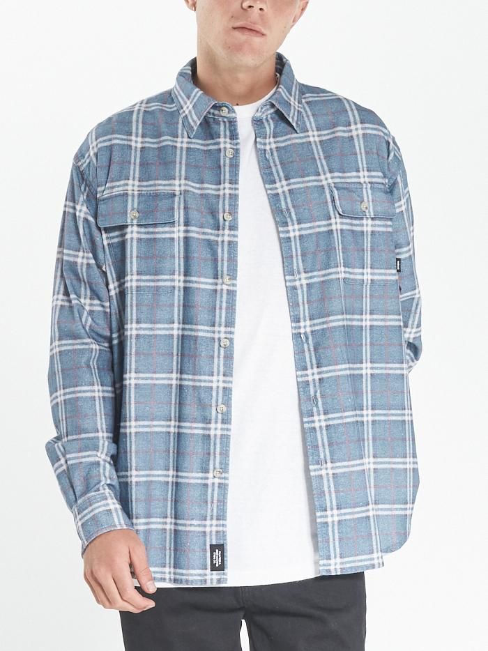 Genuine Oversized Flannel Shirt - Royal Blue sold by Thrills