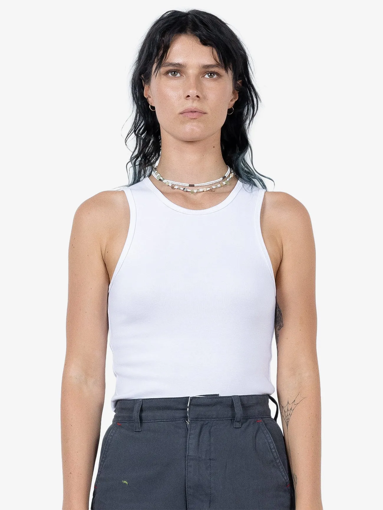 HYC Rib Work Tank - White sold by Thrills
