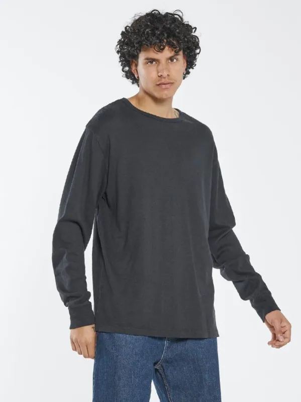 Hemp Thrills Embro Merch Fit Long Sleeve Tee - Black sold by Thrills