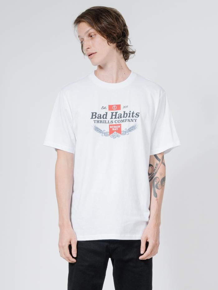 Bad Habits Merch Fit Tee - White sold by Thrills product image thumbnail 4
