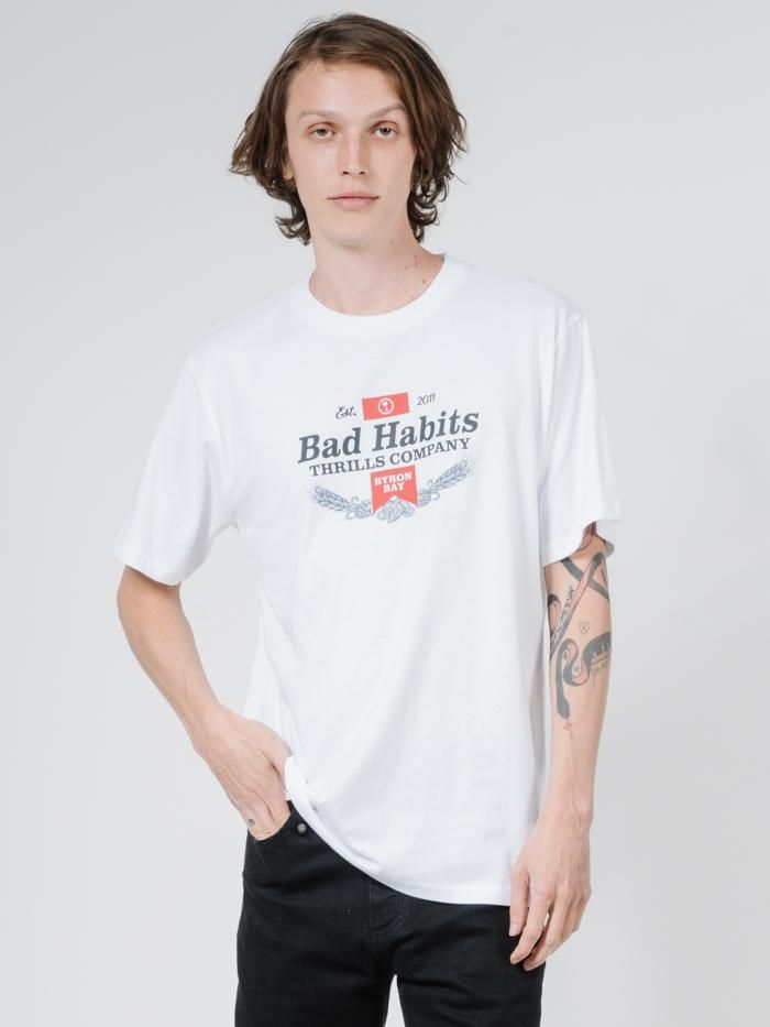 Bad Habits Merch Fit Tee - White sold by Thrills