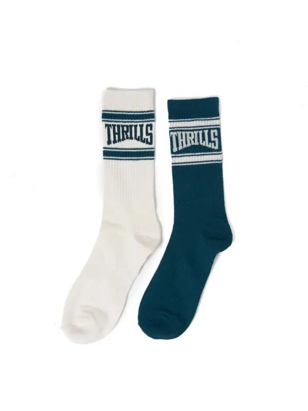 Sneak Attack 2 Pack Socks - Deep Teal-Heritage White sold by Thrills