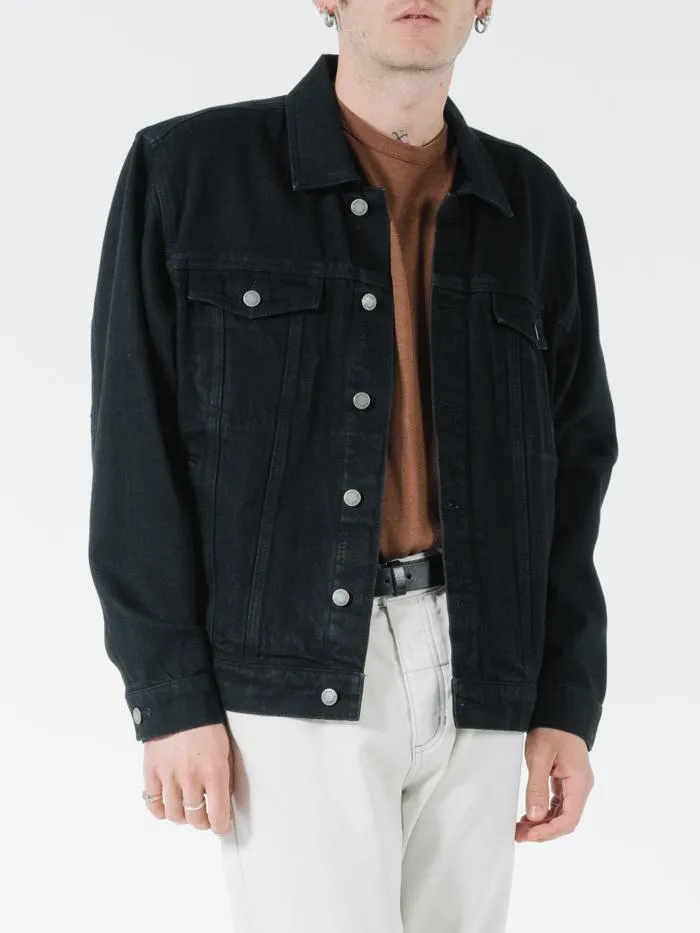 Oversized Wanderer Denim Jacket - Black Rinse sold by Thrills product image thumbnail 3