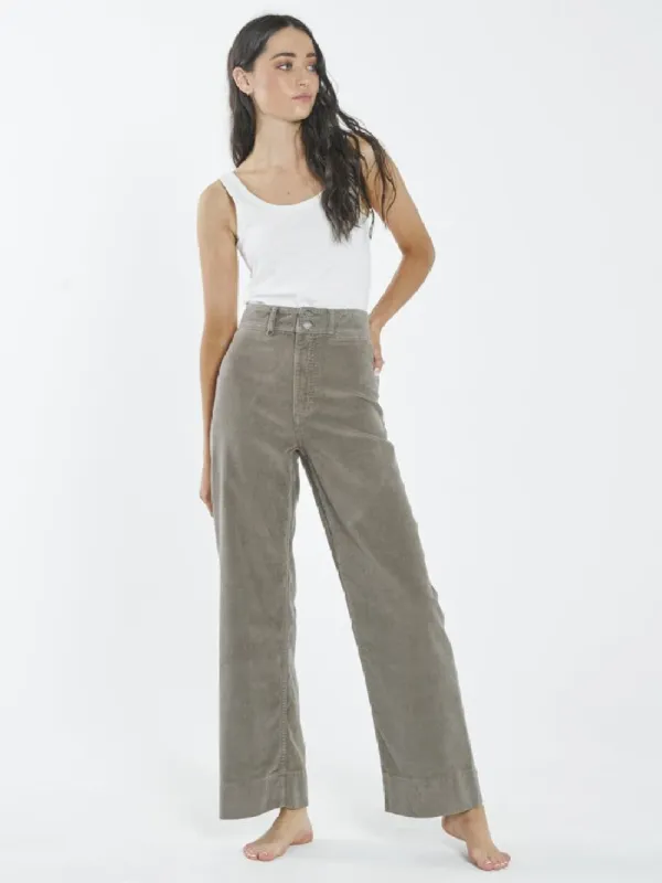Belle Cord Full Length Pant - Pewter sold by Thrills