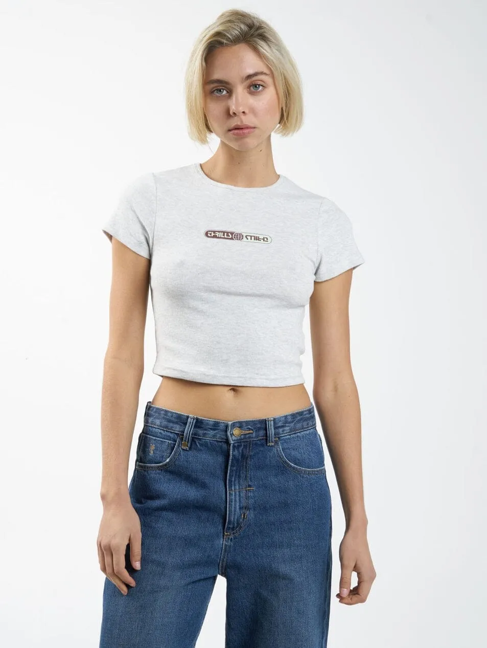 Global Double Nation Curve Tee - White Marble sold by Thrills