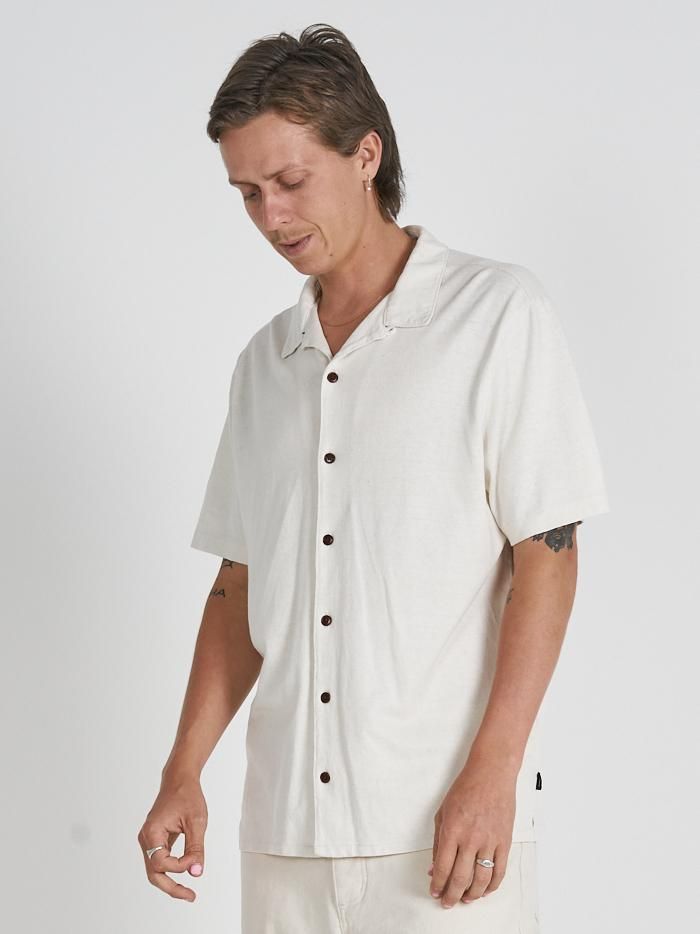 Hemp Minimal Thrills Bowling Shirt - Unbleached sold by Thrills product image thumbnail 4