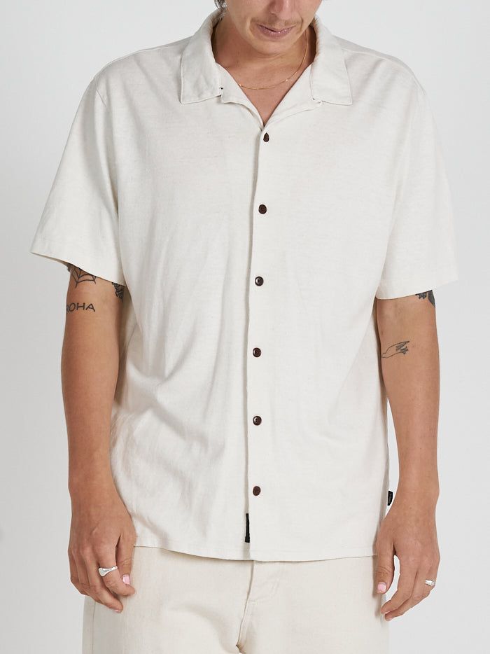 Hemp Minimal Thrills Bowling Shirt - Unbleached sold by Thrills product image thumbnail 5