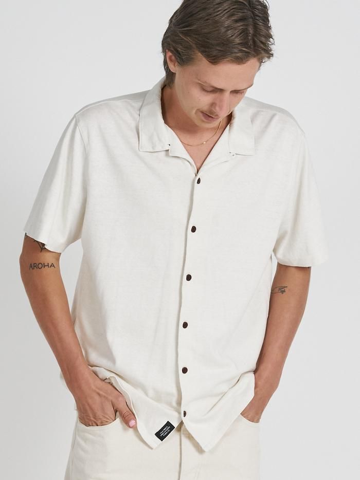 Hemp Minimal Thrills Bowling Shirt - Unbleached sold by Thrills