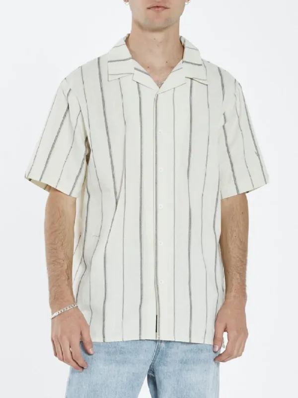 Minimal Thrills Jacquard Bowling Shirt - Tofu sold by Thrills
