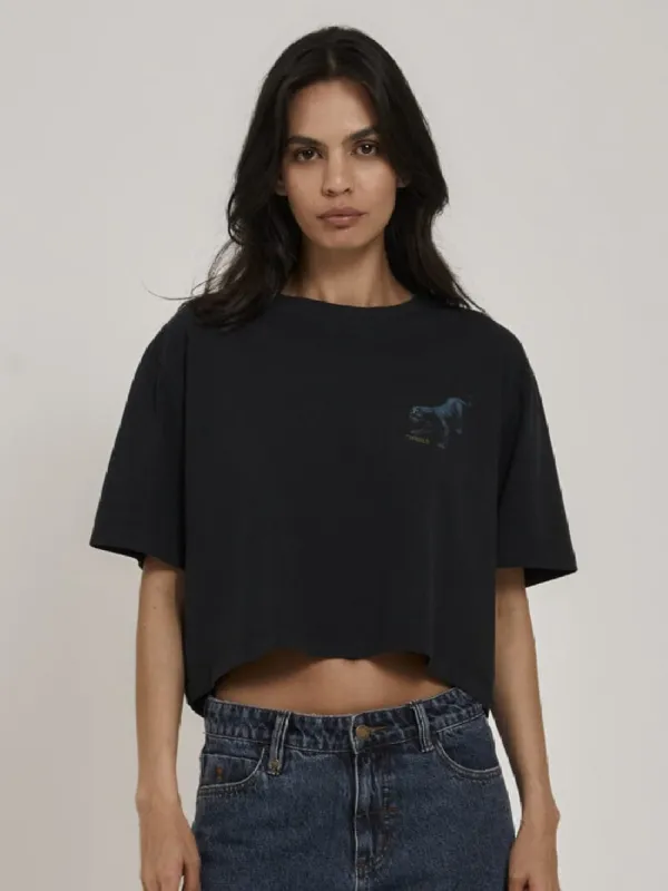 Majestic Merch Crop Tee - Twilight Black sold by Thrills