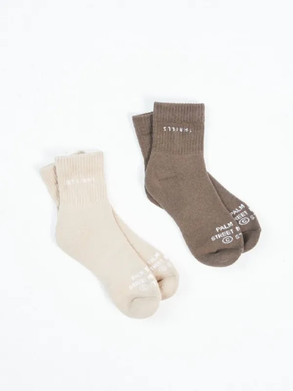 Minimal Thrills 2 Pack Sock - Nude/Walnut sold by Thrills