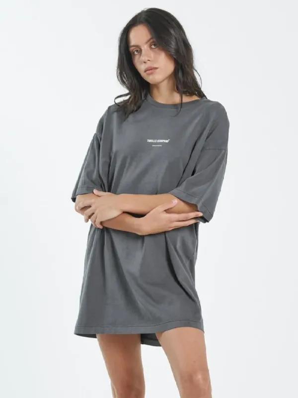 Thrills Stamp Box Fit Tee Dress - Merch Black sold by Thrills