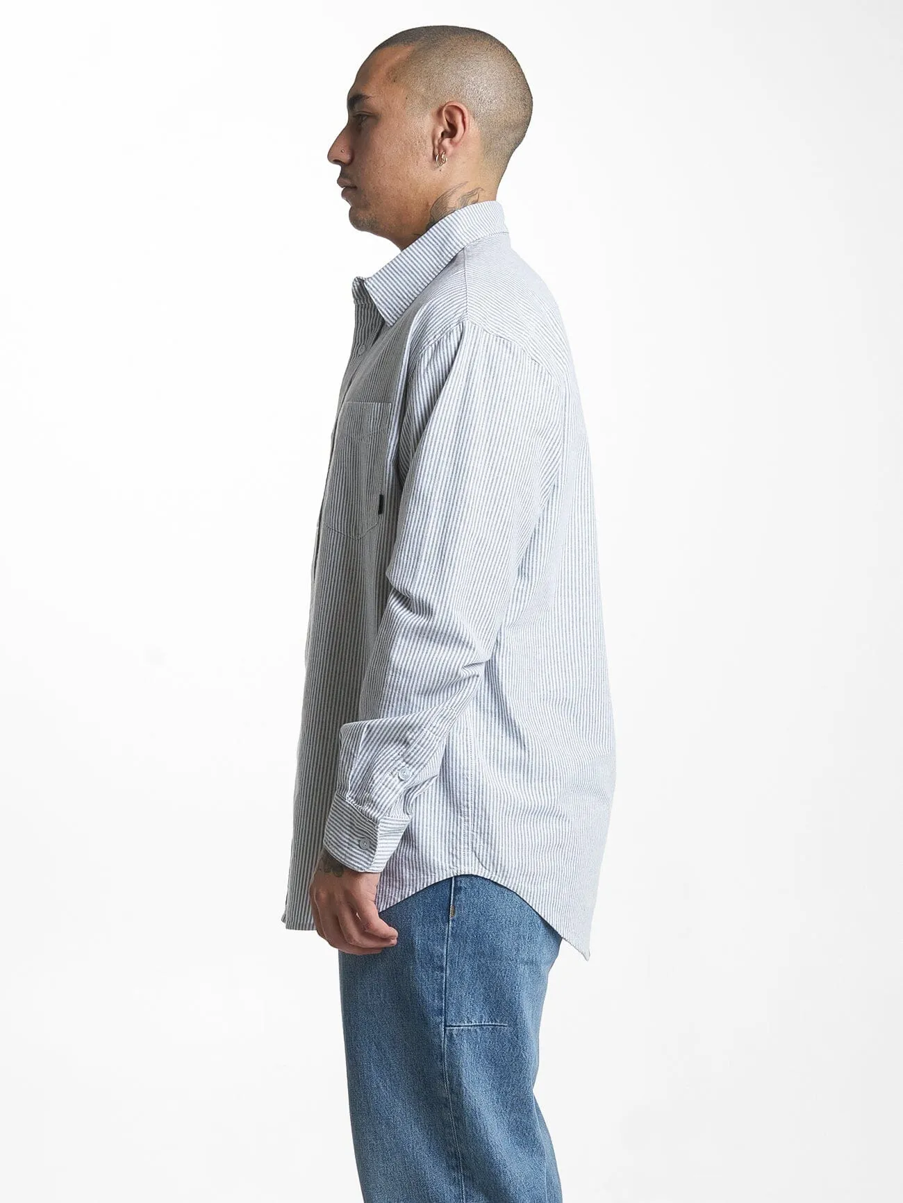 Occasions Long Sleeve Shirt - Olive Night Stripe sold by Thrills product image thumbnail 4