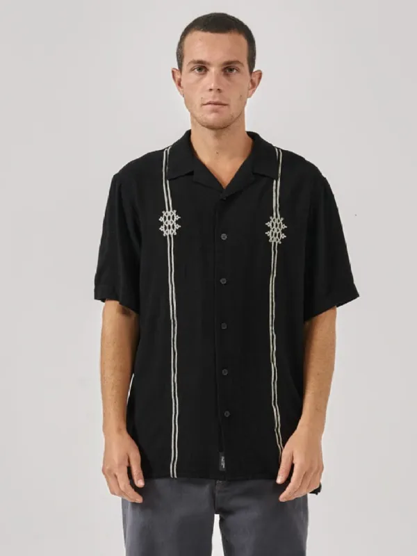 Enigma Bowling Shirt - Washed Black sold by Thrills