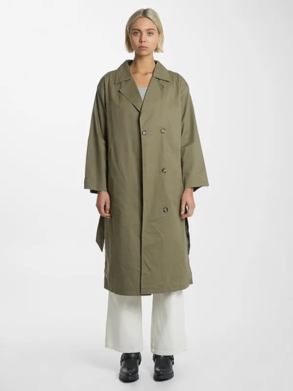 Adrianna Trench Coat - Aloe sold by Thrills