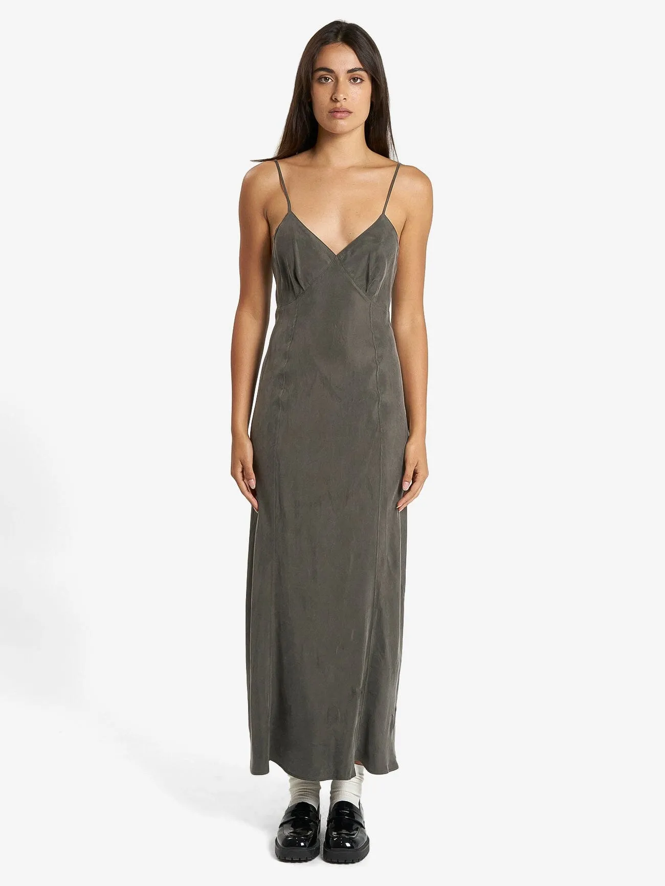 Chelsea Full Length Slip Dress - Truffle sold by Thrills product image thumbnail 5