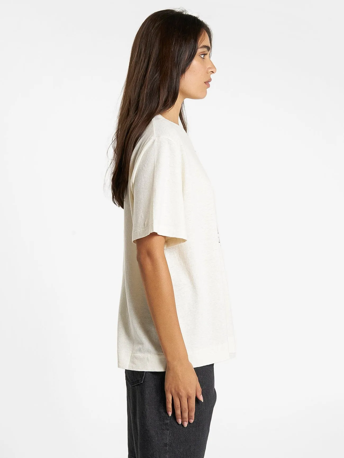 Portrait of Paradise Hemp Box Tee - Unbleached sold by Thrills product image thumbnail 4