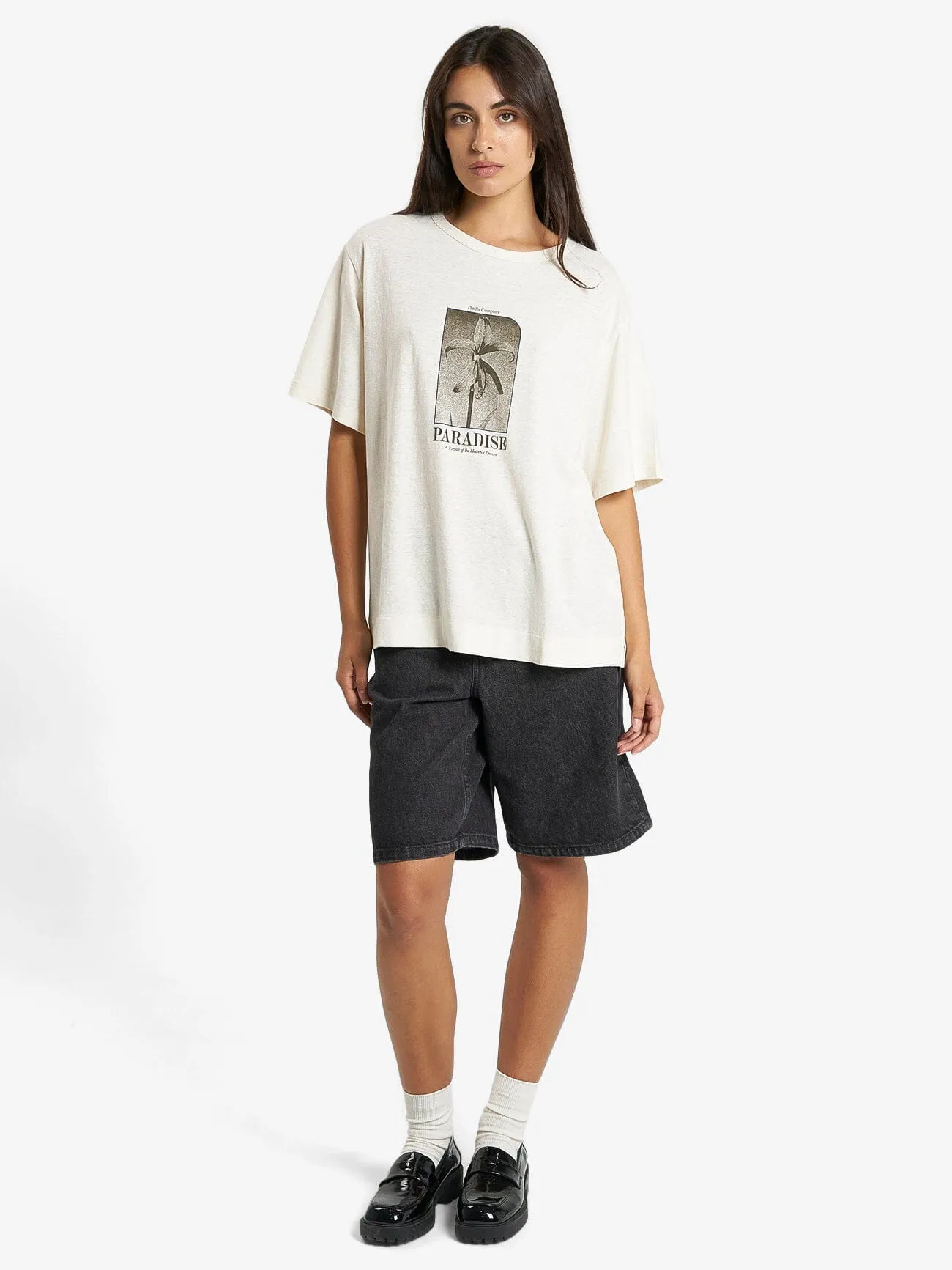 Portrait of Paradise Hemp Box Tee - Unbleached sold by Thrills product image thumbnail 5