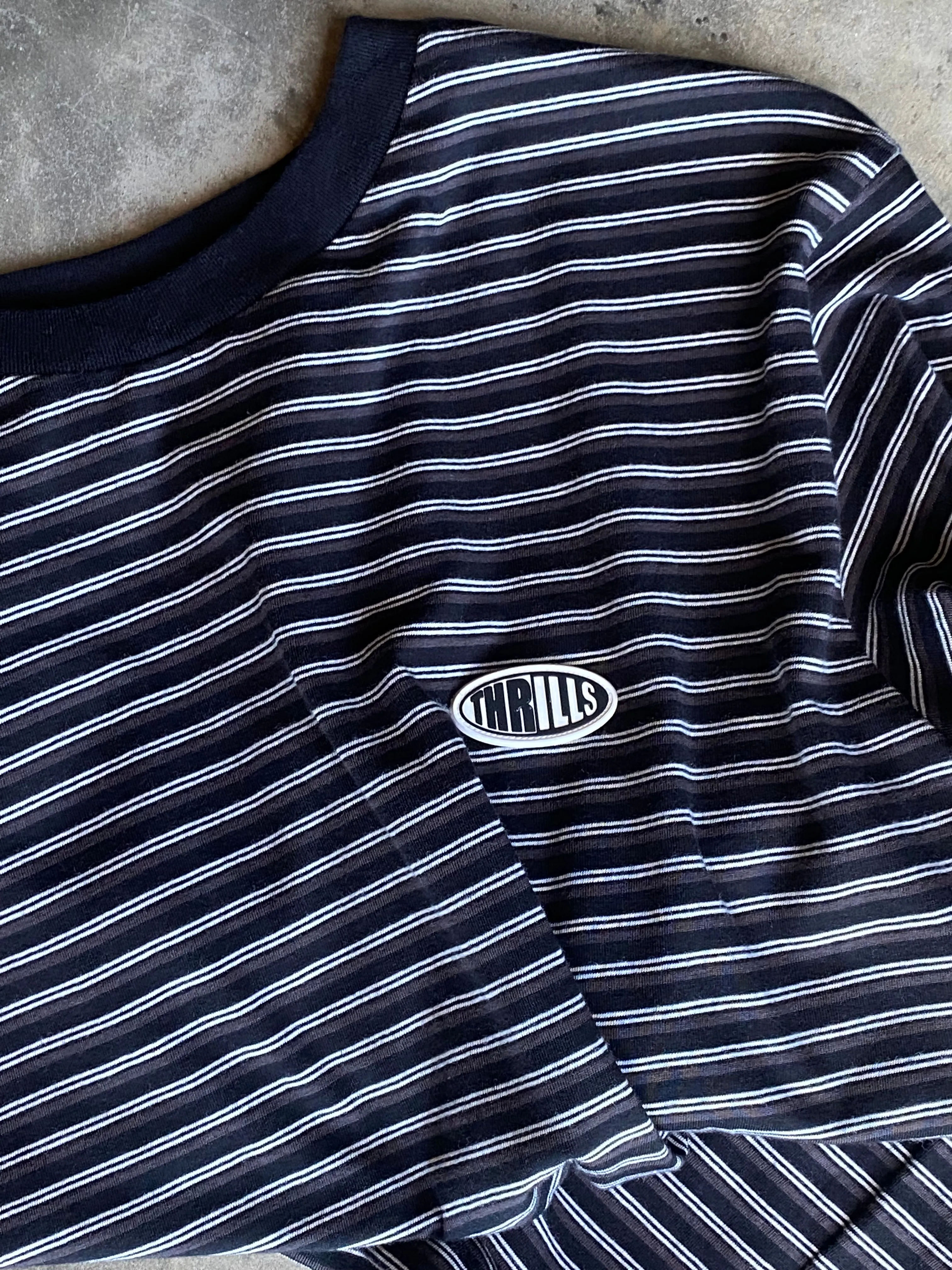 Two Tone Stripe Merch Fit Tee - Black sold by Thrills product image thumbnail 5