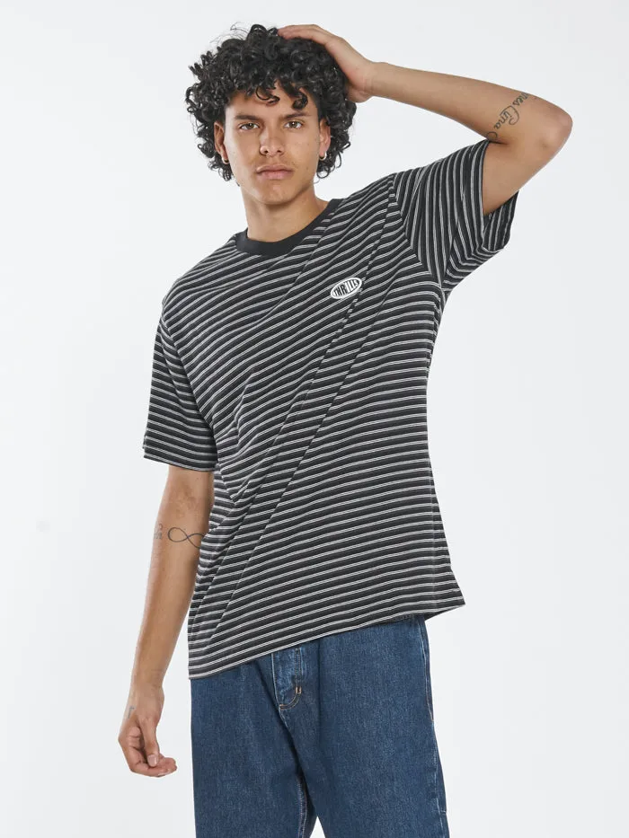 Two Tone Stripe Merch Fit Tee - Black sold by Thrills product image thumbnail 4