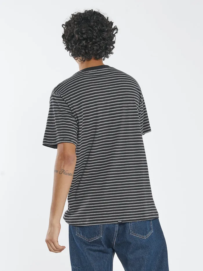 Two Tone Stripe Merch Fit Tee - Black sold by Thrills product image thumbnail 2