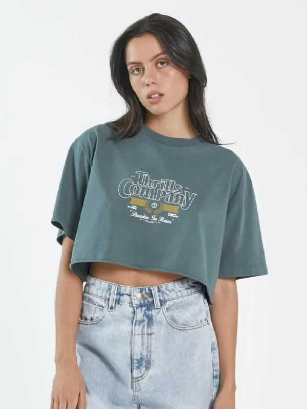 Full Strength Merch Super Crop Tee - Vintage Teal sold by Thrills